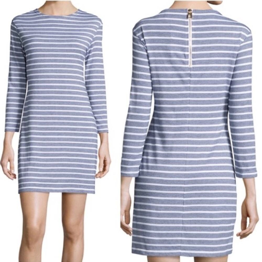 STS Sail To Sable Striped Navy Blue/White Mini Shift Dress Size Small